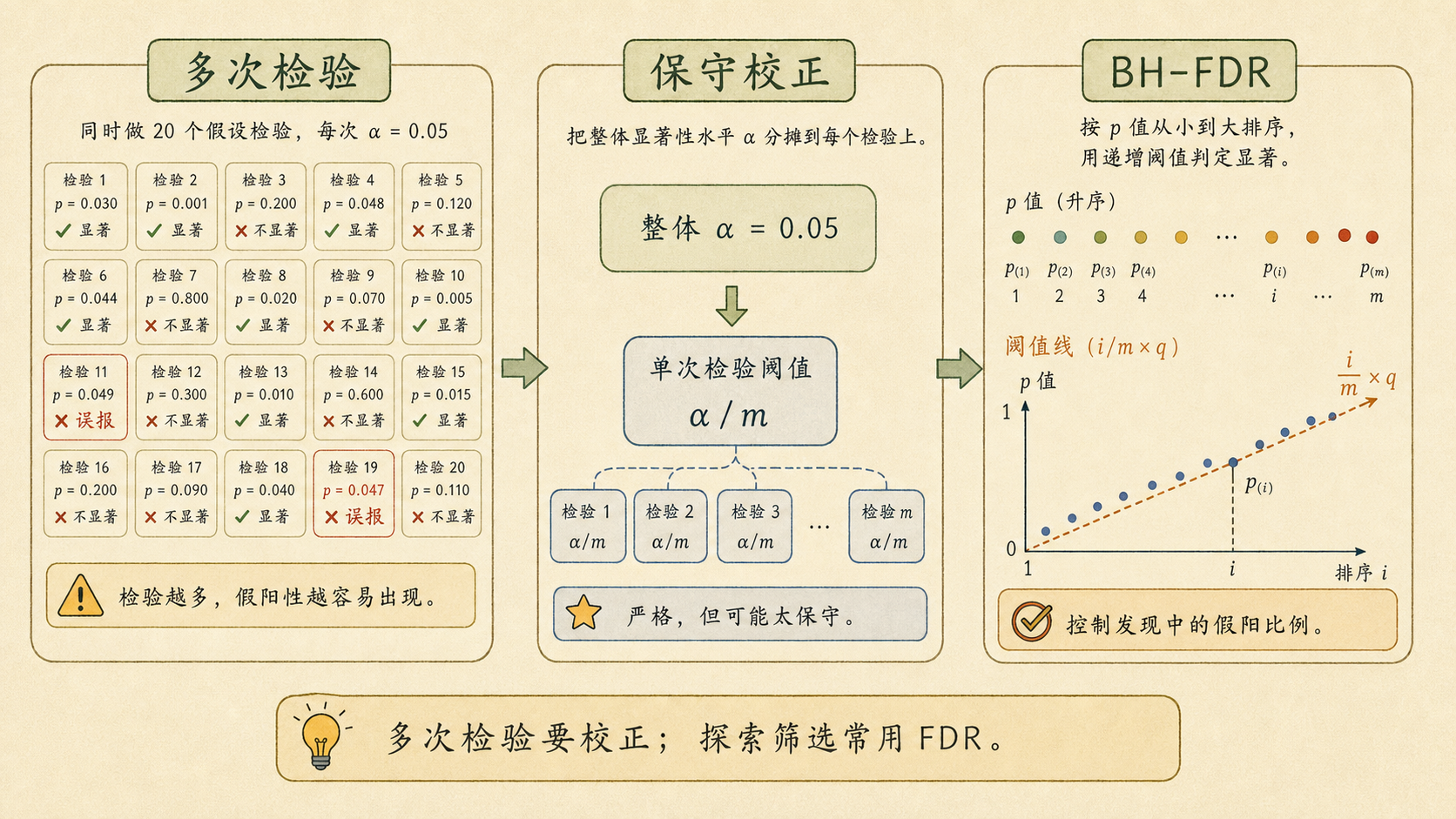图 7.10.1 多重检验需要控制假阳性